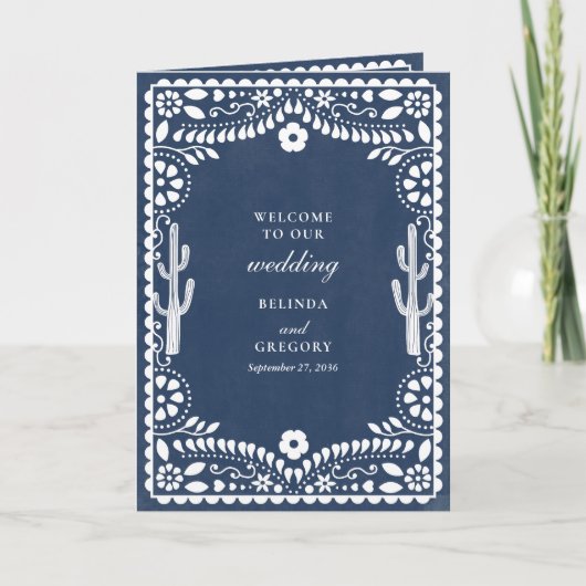 Programme Ordre de service de mariage mexicain Papel Picado (Devant)