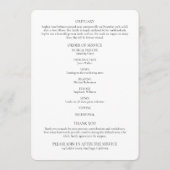 Programme Ordre de service de mémorial de funérailles de pho (Dos)