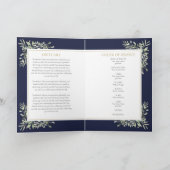 Programme Ordre de service de verdure funéraire bleu marine (Intérieur)