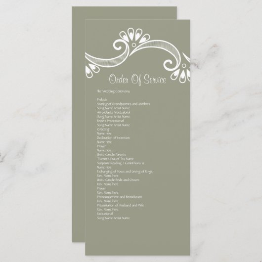 Programme Ordre De Service Élégamment Asiatique (Devant / Derrière)