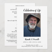 Programme Ordre de service funéraire classique Photo Flat (Devant / Derrière)