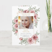 Programme Ordre de service funéraire mémorial floral photo (Devant)