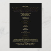 Programme Ordre de service funéraire noir et or avec verdure (Dos)