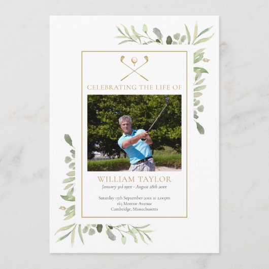 Programme Ordre de service mémorial funéraire de golfeur (Devant)