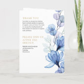 Programme Ordre de service mémorial funéraire floral bleu (Dos)