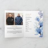 Programme Ordre de service mémorial funéraire floral bleu (Intérieur)