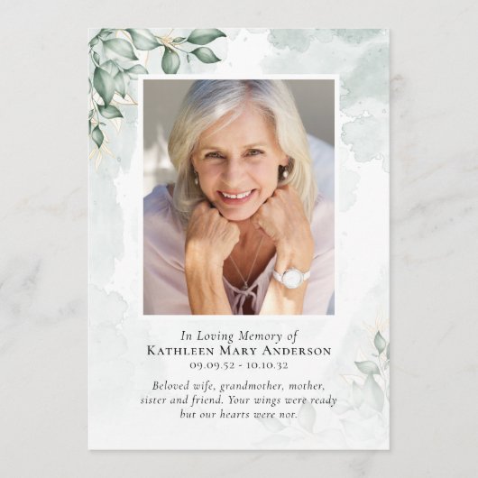 Programme Ordre de service | Photo Eucalyptus (Devant)