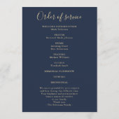 Programme Ordre de service simple Croix Bleu Or (Dos)