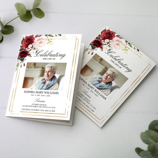 Programme Ordre des funérailles | Floral Memorial Program