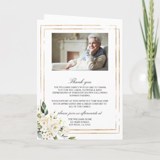 Programme Ordre des funérailles | Floral Memorial Program (Dos)