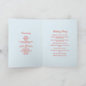 Programme Ordre du service de mariage Blue Stripe Lobster He (Intérieur)