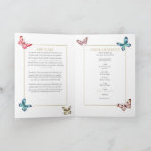 Programme Ordre du service funèbre floral papillon (Intérieur)