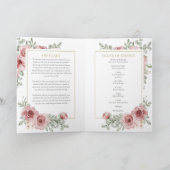 Programme Ordre du service funéraire floral de roses (Intérieur)