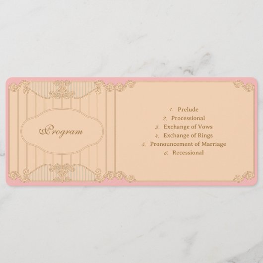Programme Ornate Art Nouveau Wedding (Devant)