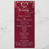 Programme Ornate Border & Heart - Burgundy (Devant)