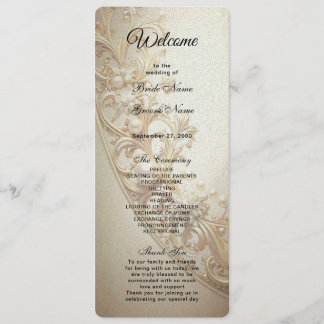 Programme Ornate Gold Flourish Wedding