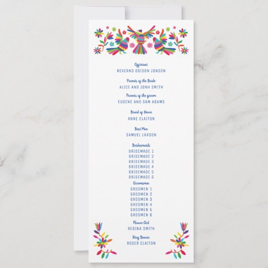 PROGRAMME OTOMI MEXICAIN COLORÉ (Dos)