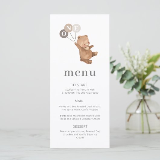 Programme Ours avec 3 ballons Brown - 1er anniversaire - Men (Debout devant)