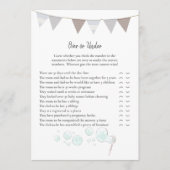 Programme Over and Under Game Modern Baby Elephant Card (Devant)