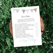 Programme Over and Under Game Modern Baby Elephant Card