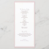 Programme Oyster Pink & Gold Modern minimal Wedding Programm (Dos)