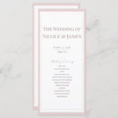 Programme Oyster Pink & Gold Modern minimal Wedding Programm (Devant / Derrière)