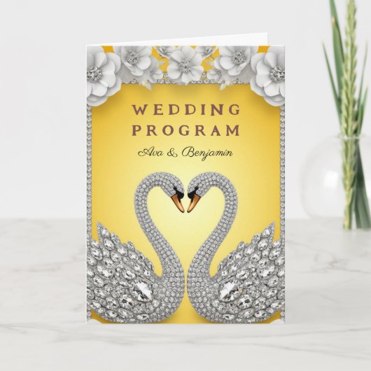 Programme Paire de mariage Diamond Swan Luxe Thème Romantiqu (Devant)