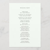Programme Pale Green Elegant Fleur sauvage Ceremony Mariage (Dos)