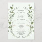 Programme Pale Green Elegant Fleur sauvage Ceremony Mariage (Devant)
