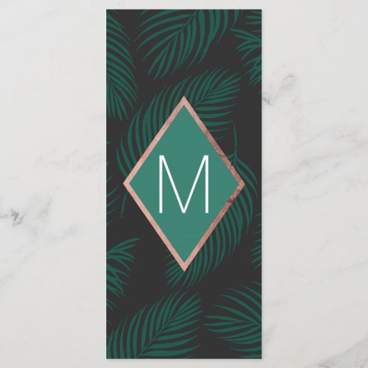 Programme Palm Feuille  Black Rose Gold Mariage (Dos)