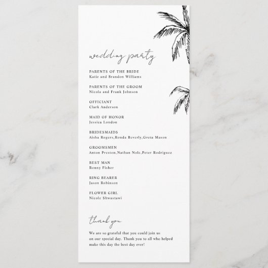 Programme Palmier tiré à la main Destination tropicale Maria (Dos)