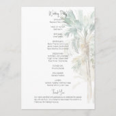 Programme Palmiers tropicaux Mariage moderne (Dos)
