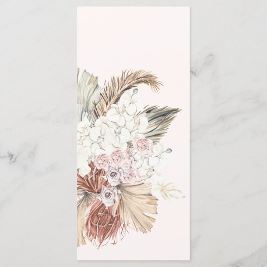 Programme Pampas Grass Tropical Jungle Floral Mariage (Dos)