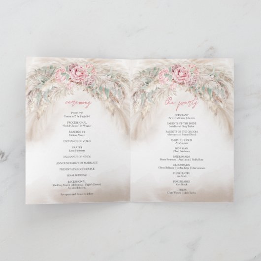 Programme Pampas rose rose pastel moderne (Intérieur)