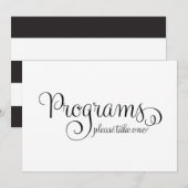 Programme pancarte de mariage, (Devant / Derrière)