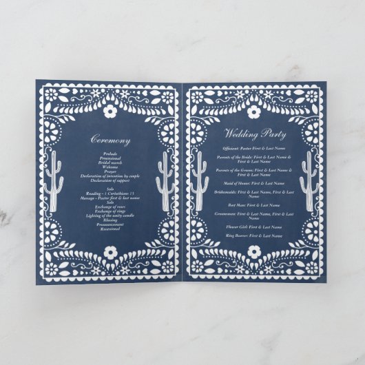 Programme Papel Picado Boda Mexican Wedding Order of Service (Intérieur)