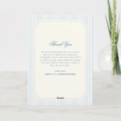 Programme Papier Plié Mariage Rayures Bleu Clair Classique (Dos)