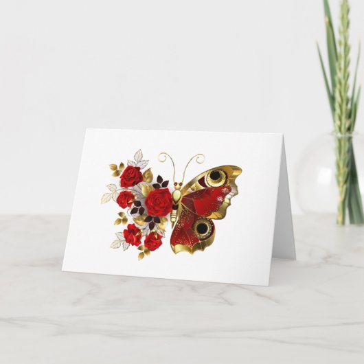 Programme Papillon de fleurs rouges aux roses rouges (Devant)