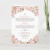 Programme Papillon rose blanc floral Quinceañera (Dos)