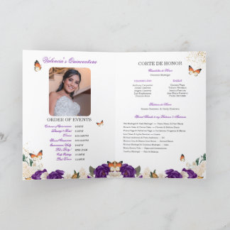 Programme Papillon Tiara Rose pourpre Quinceanera