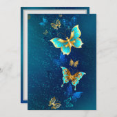 Programme Papillons d'or sur un Arrière - plan bleu (Devant / Derrière)