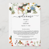 Programme Papillons fleur sauvage Floral Mariage Itinéraire (Devant / Derrière)