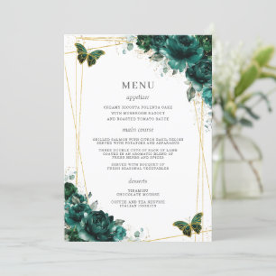 Programme Papillons floraux émeraude Quinceanera