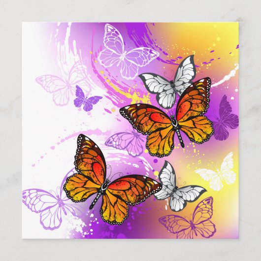 Programme Papillons monarques sur fond violet (Devant)