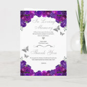 Programme Papillons pourpres et argentés Quinceanera Tiara (Dos)