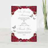 Programme Papillons Quinceanera Floral Rouge et Argent Tiara (Dos)