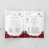 Programme Papillons Quinceanera Floral Rouge et Argent Tiara (Intérieur)