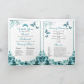 Programme Papillons turquoises floraux Quinceanera Tiara (Intérieur)