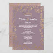 Programme Parties scintillant Florale Or Ombre Mauve Lilac P (Devant / Derrière)