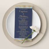 Programme Parties scintillant holographique en or bleu marin